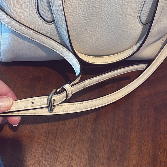 Kate Spade  Pink Satchel Crossbody bag  Saffiano leather  light pink Silvertone - Picture 8 of 17